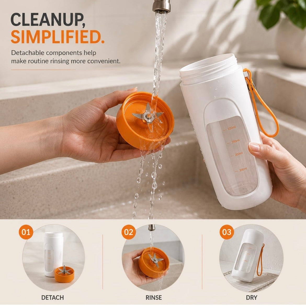 Portable Rechargeable Smoothie Blender With Leak-Proof Lid