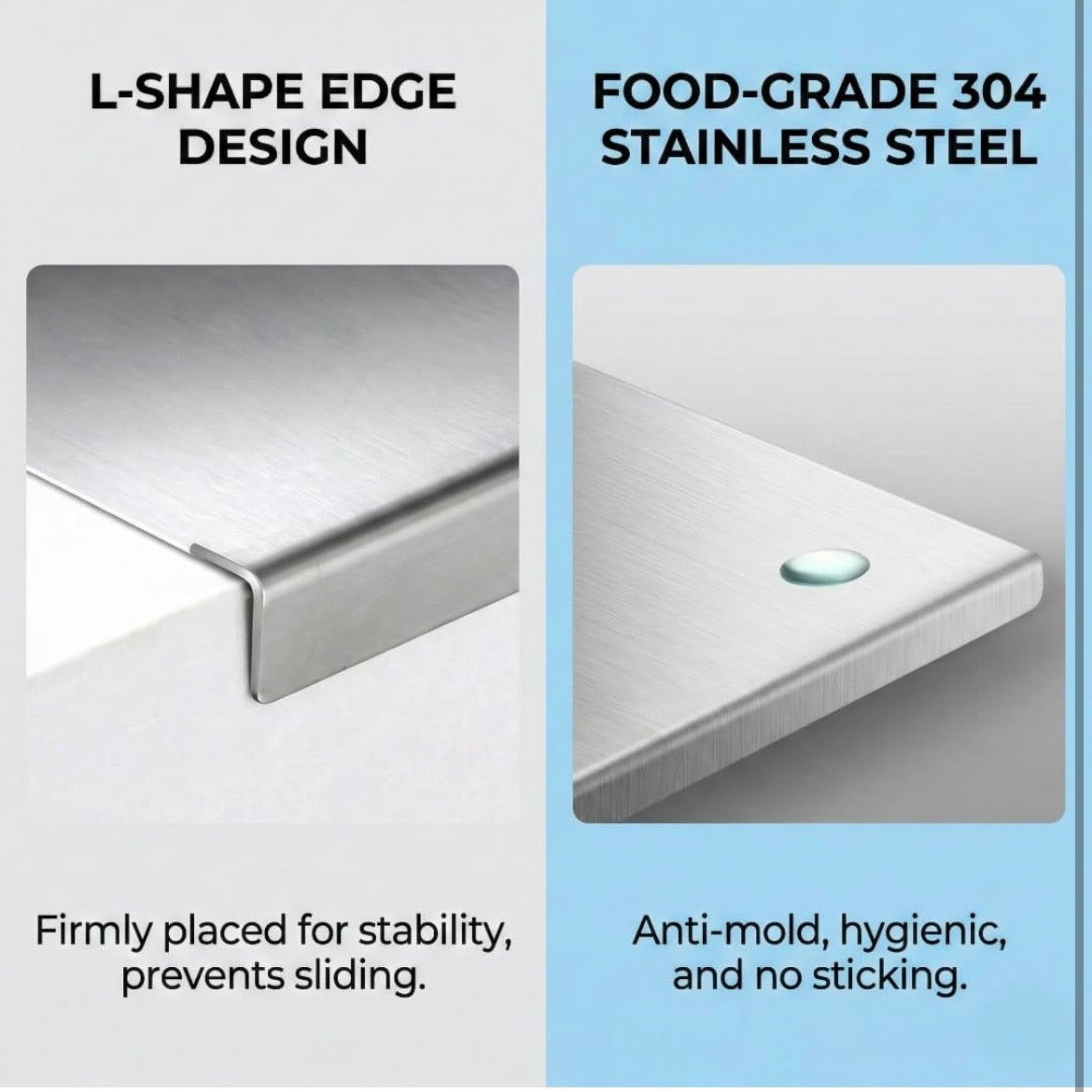 Stainless Steel Chopping Board Counter Top 36x31cm