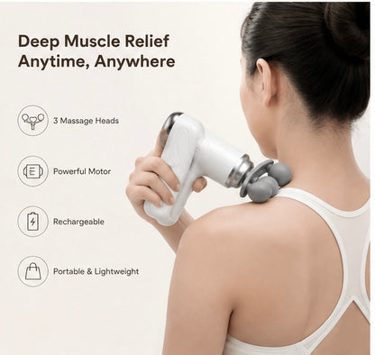 Deep Tissue Massage Gun – 9 Massage Heads | Rechargeable & Portable