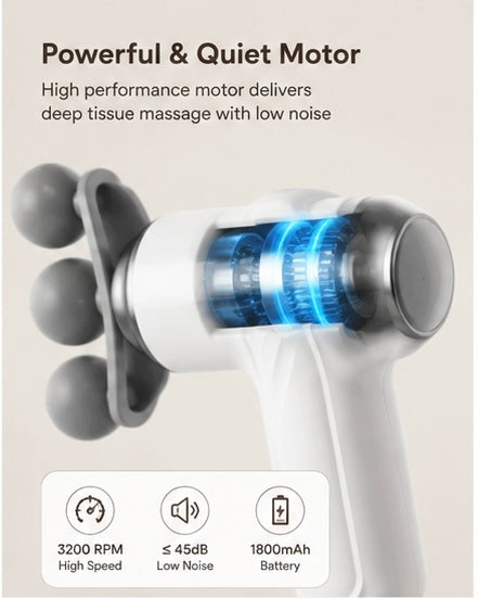 Deep Tissue Massage Gun – 9 Massage Heads | Rechargeable & Portable