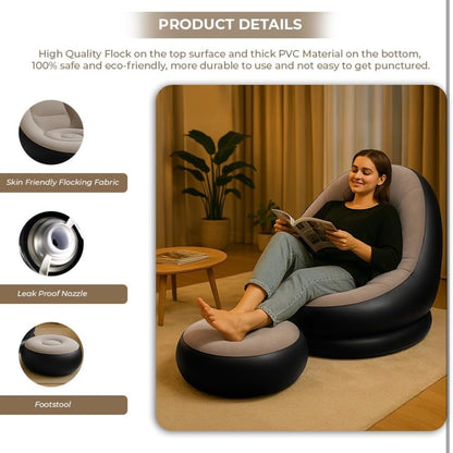 Inflatable Lounge Chair and Ottoman