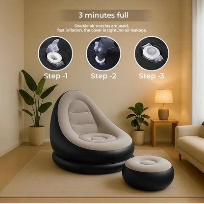 Inflatable Lounge Chair and Ottoman
