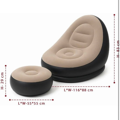 Inflatable Lounge Chair and Ottoman