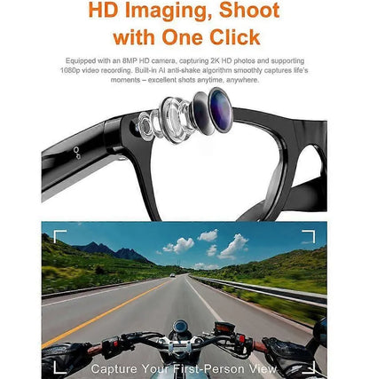 XK One Pro AI Smart Glasses With HD Video Recording, Real-Time Language Translation & AI Voice Assistant - Includes 3 Sets Of Lenses