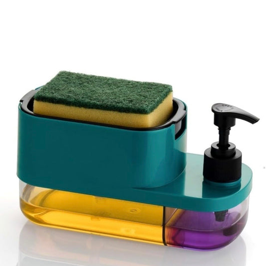 3-in-1 Soap Dispenser with Sponge Holder and Drain Tray
