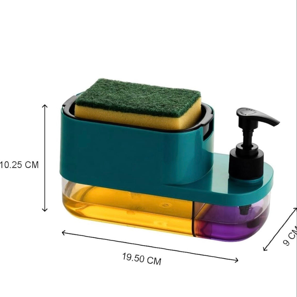 3-in-1 Soap Dispenser with Sponge Holder and Drain Tray