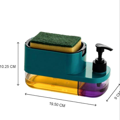 3-in-1 Soap Dispenser with Sponge Holder and Drain Tray