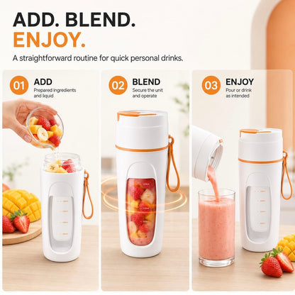 Portable Rechargeable Smoothie Blender With Leak-Proof Lid