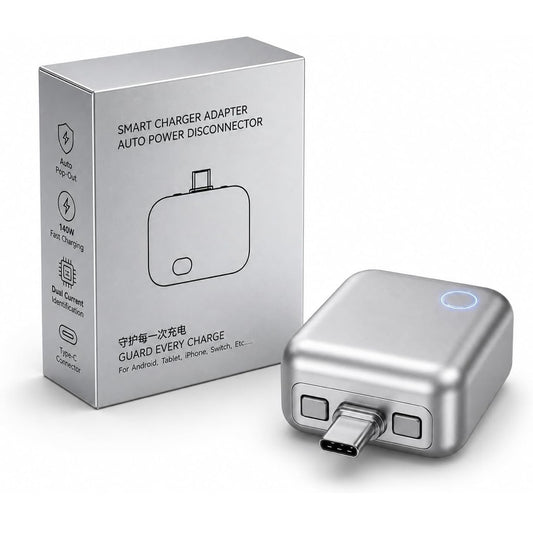 Smart Auto Disconnect Charging Adapter with Type C Cable