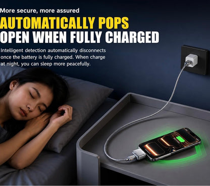 Smart Auto Disconnect Charging Adapter with Type C Cable