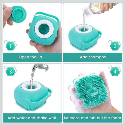 Silicone Bath Body Scrubber Brush with Soap Dispenser in buy 1 get 1 free