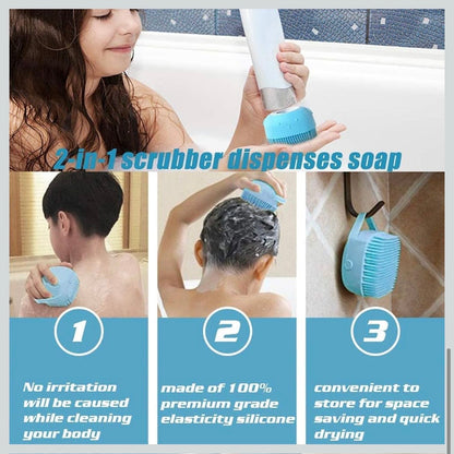 Silicone Bath Body Scrubber Brush with Soap Dispenser in buy 1 get 1 free