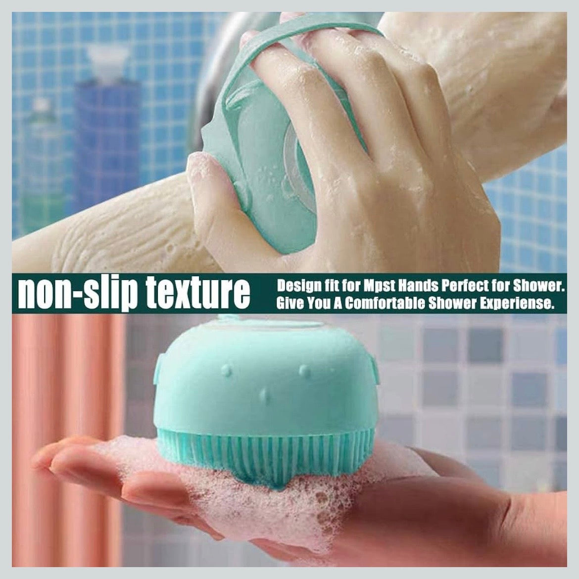 Silicone Bath Body Scrubber Brush with Soap Dispenser in buy 1 get 1 free