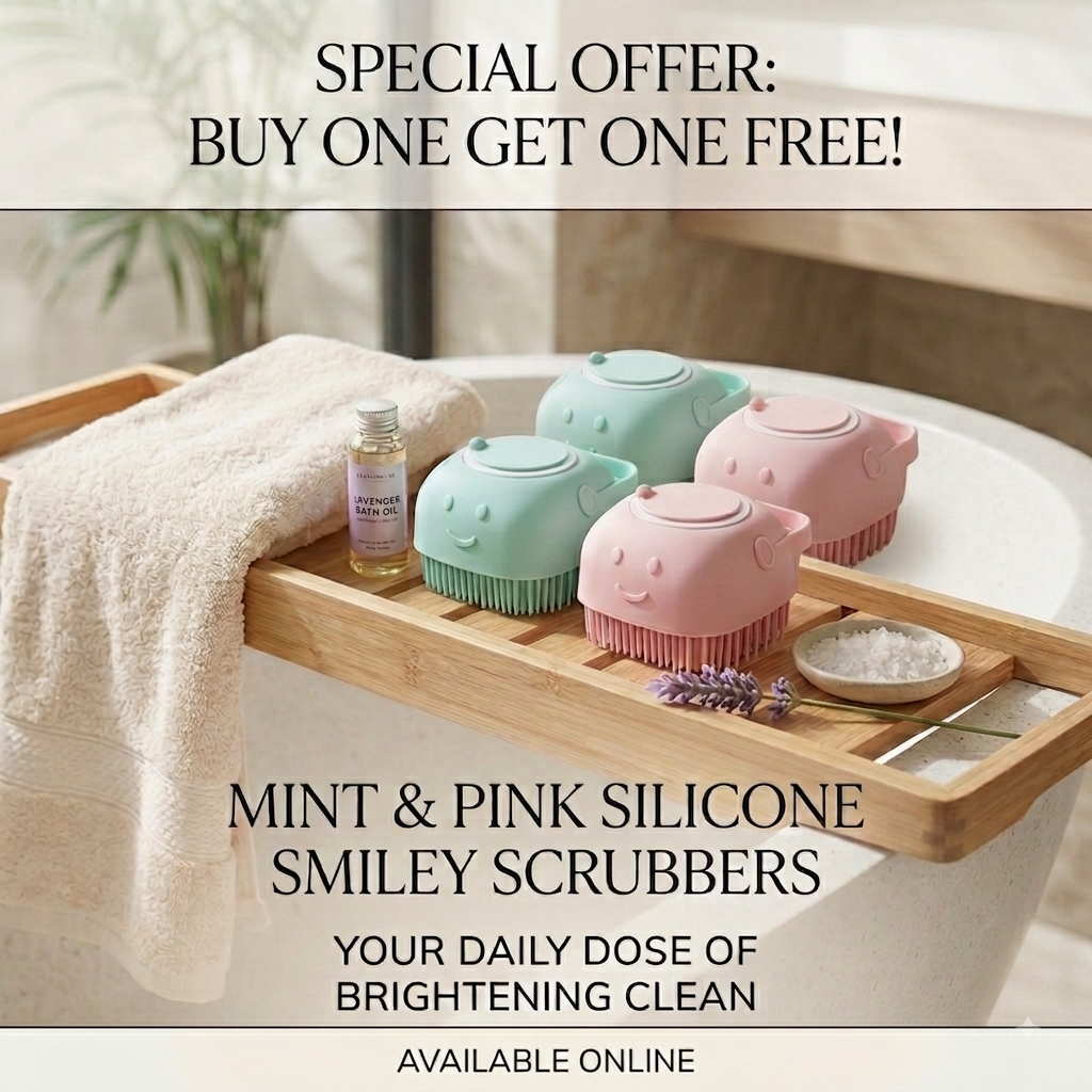 Silicone Bath Body Scrubber Brush with Soap Dispenser in buy 1 get 1 free