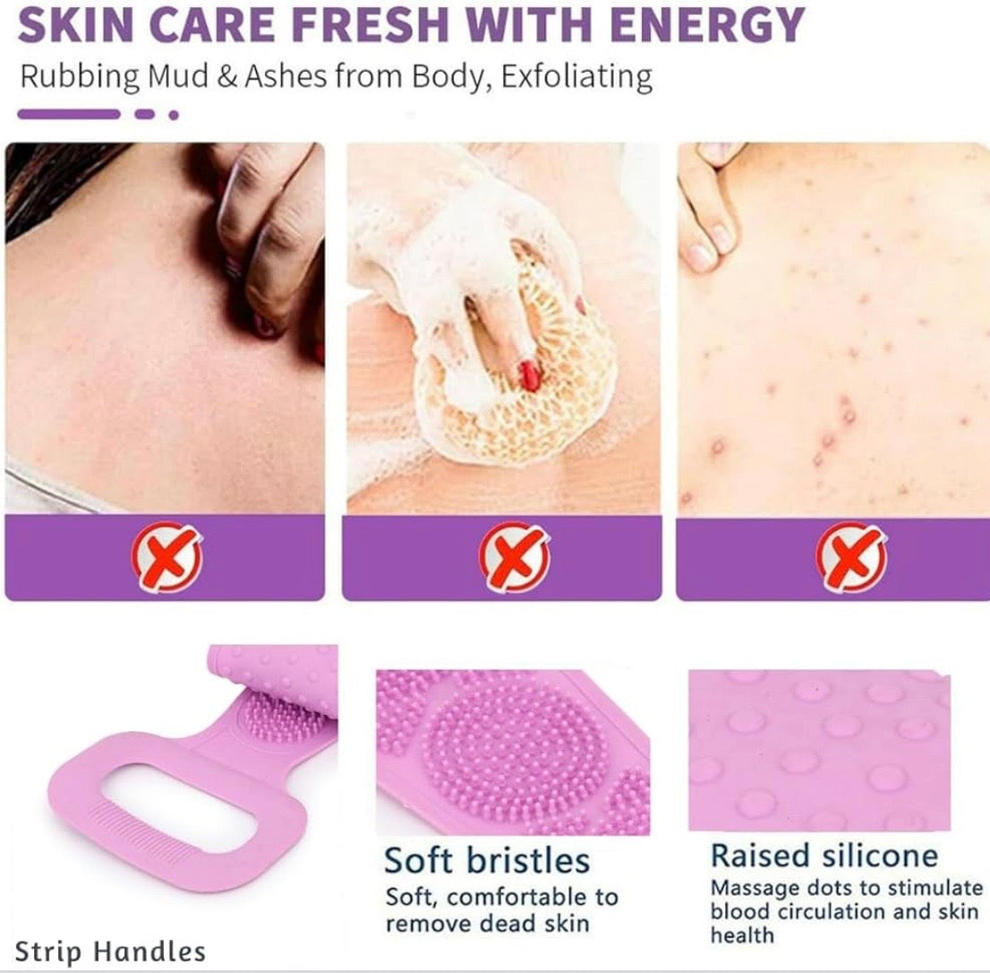 [BUY 1 GET 1 FREE] Dual-Sided Silicone Back Scrubber for Shower
