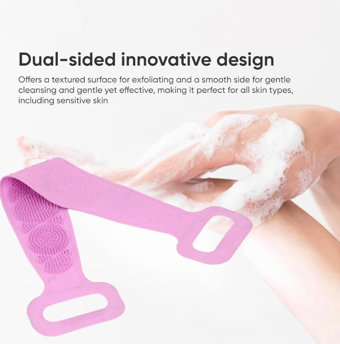 [BUY 1 GET 1 FREE] Dual-Sided Silicone Back Scrubber for Shower