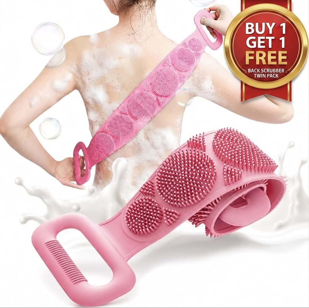 [BUY 1 GET 1 FREE] Dual-Sided Silicone Back Scrubber for Shower
