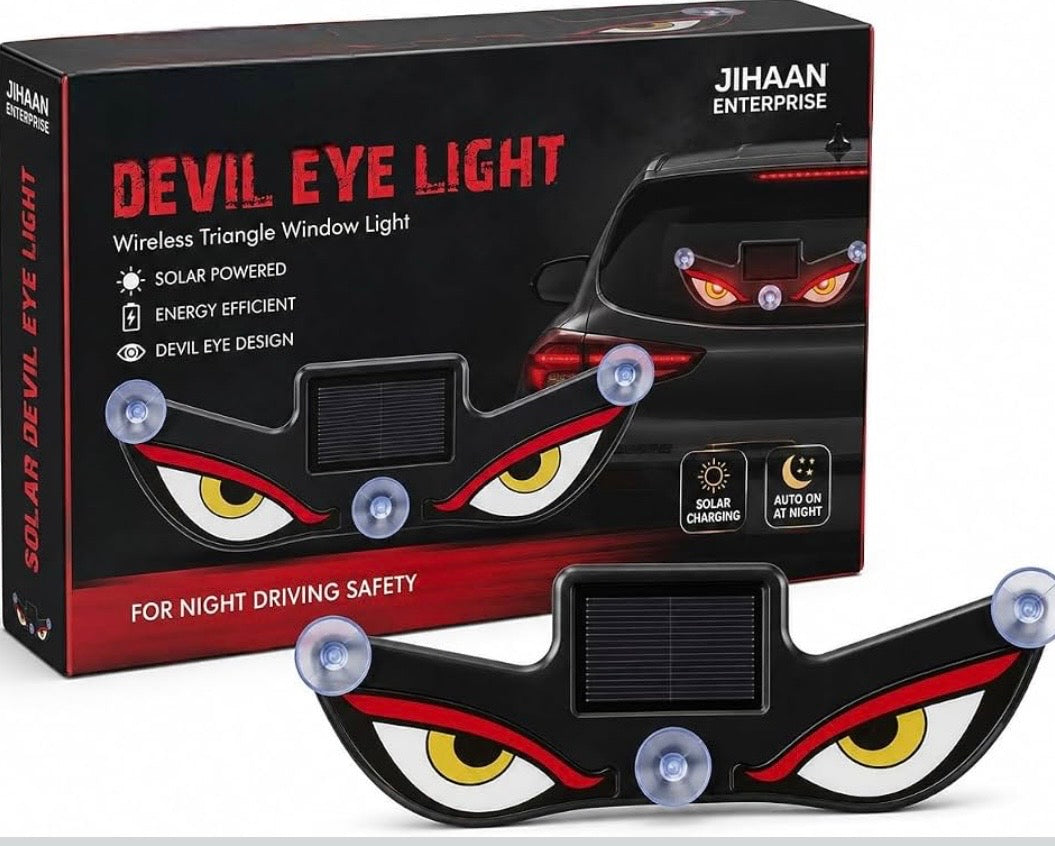 Wireless Triangle Window Light Energy Efficient Solar Devil Eye Light for Night Driving, Solar