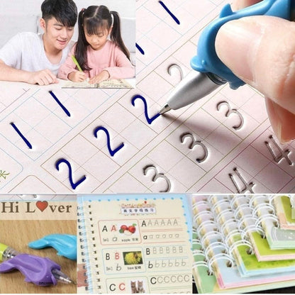 Sank Magic Practice Copybook, (4 BOOK +1 PEN + 10 REFILL) Number Tracing Book