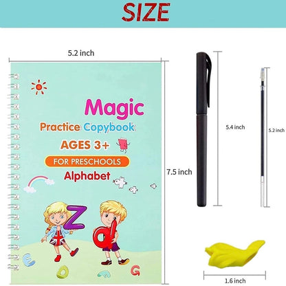 Sank Magic Practice Copybook, (4 BOOK +1 PEN + 10 REFILL) Number Tracing Book