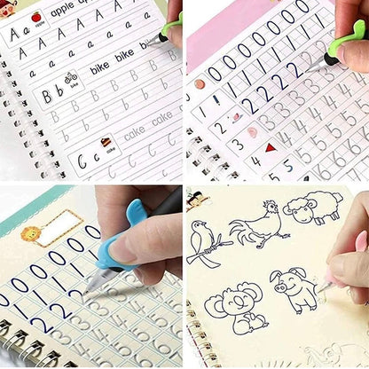 Sank Magic Practice Copybook, (4 BOOK +1 PEN + 10 REFILL) Number Tracing Book