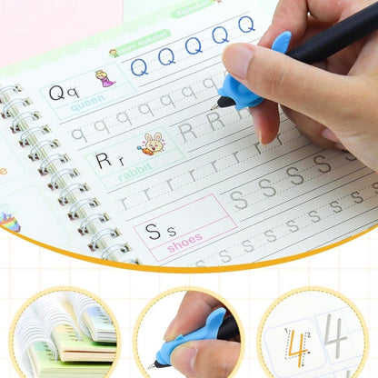 Sank Magic Practice Copybook, (4 BOOK +1 PEN + 10 REFILL) Number Tracing Book