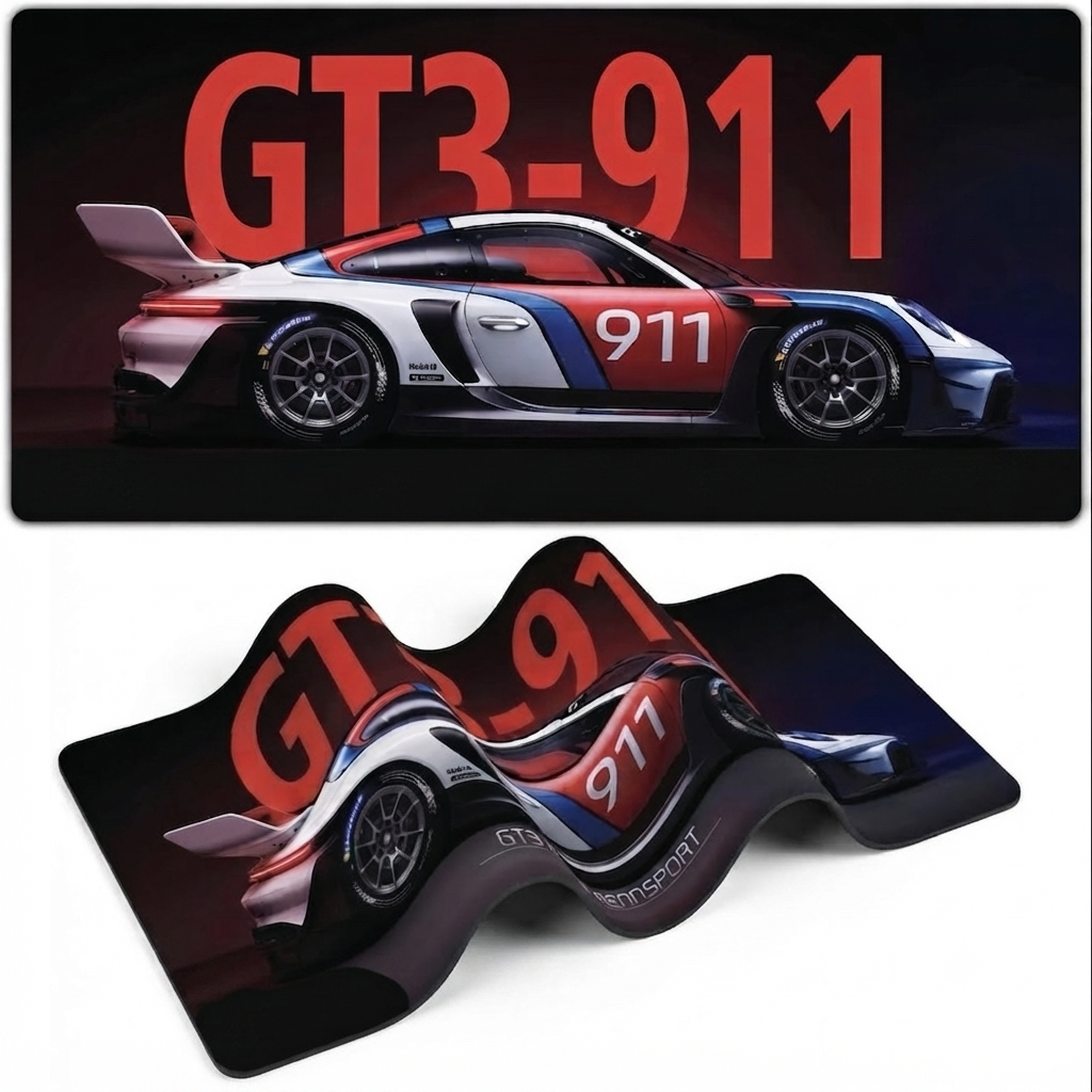 Extended Mouse Pad 23×11 Inch, GT3 R-911 RENNSPORT Racing Car Design Desk Mat