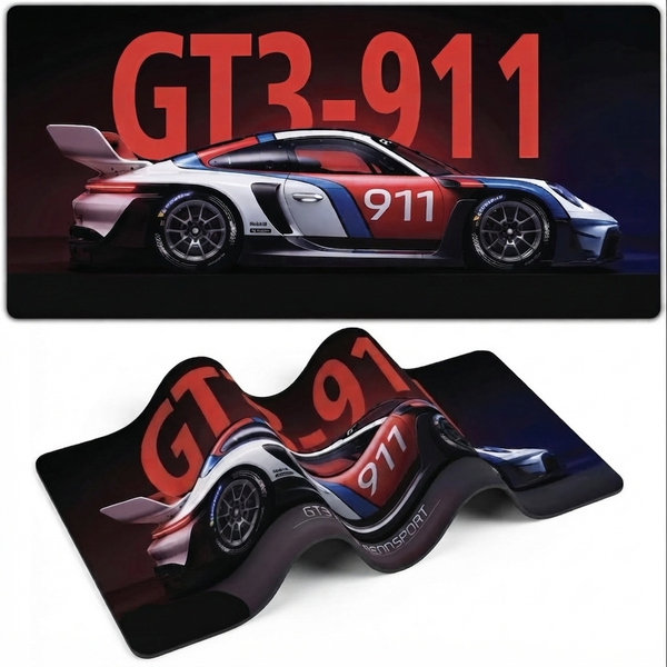 Extended Mouse Pad 23×11 Inch, GT3 R-911 RENNSPORT Racing Car Design Desk Mat