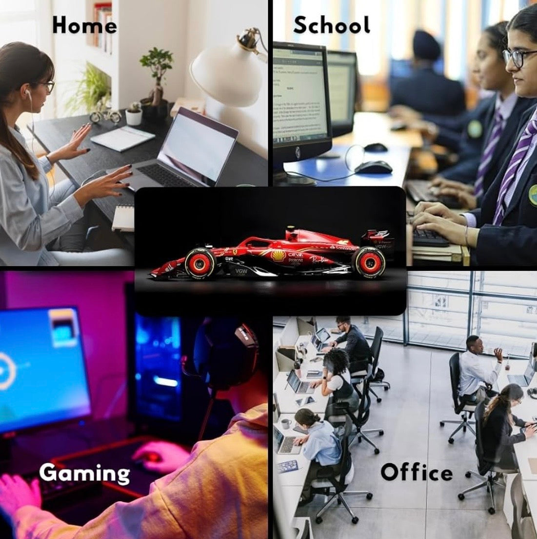 Moto Edition Desk Mat 23x11 Inch – Racing-Themed Keyboard & Mouse Pad for Office